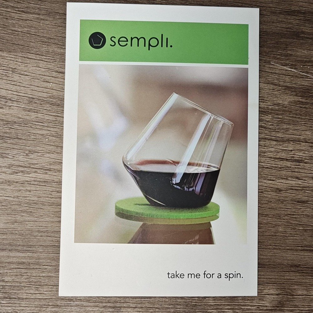 Sempli Cupa-Rocks‎ Glasses Set of 2 Hand-Blown Spinning Wine Stemless Rocks